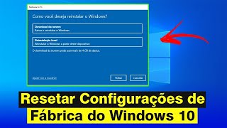 Como Resetar o Windows 10 Para as Configurações de Fábrica Atualizado 2024 [upl. by Nnylatsyrc]