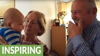 Surprise homecoming for grandparents meet grandson for first time [upl. by Akirdna]