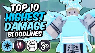 Top 10 HIGHEST DAMAGE Shinobi Life 2 Bloodlines [upl. by Nohsreg]