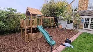 Built and reviewed Dunster House Balcony Fort Climbing Frame Playset Installer across England [upl. by Aiset]