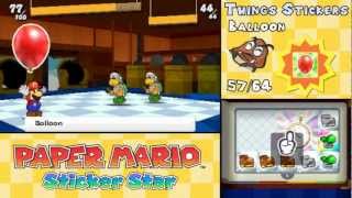 Paper Mario Sticker Star  All 64 Things Animations [upl. by Foah554]