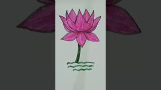 flowers drawing waterlily waterflowers creative technique art howtodraw [upl. by Euqinitram]