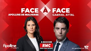 🔴 DIRECT  Lintégrale de linterview de Gabriel Attal Premier ministre sur RMC [upl. by Brindell222]