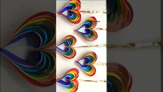 Rainbow Heart DIY diwali decor hanging🌈 diy diwali decor shorts youtubeshorts craft heart [upl. by Akkin540]