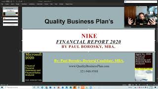 NIKE Financial Report 2020 NIKE Financial Statements and Ratios Analysis by Paul Borosky MBA [upl. by Ecnal671]