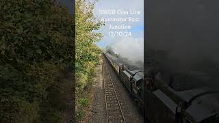 35028 Clan Line passes Axminster 121024 [upl. by Miun]