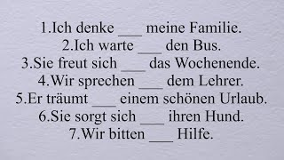 an auf mit von um nach für über Verben mit feste Präposition Dativ Akkusativ A1 A2 B1 [upl. by Rajewski]