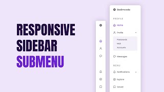 Responsive Sidebar Menu With SubMenu Using HTML CSS And JavaScript [upl. by Fortunato]