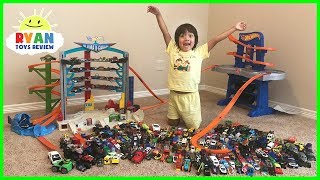 Biggest Hot Wheels Collection Road Rally Raceway Playset and Ultimate Garage Cars [upl. by Harden]