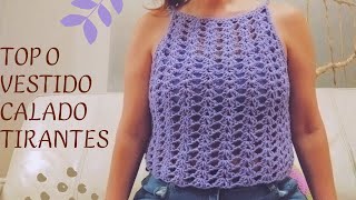 TOP BLUSA O VESTIDO de CROCHET SIN COSTURAS punto calado crochet 😍💚🌺 [upl. by Jeanie]