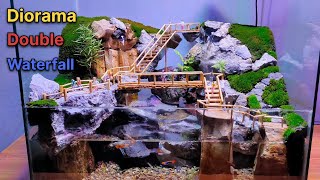 Cara membuat Dobel waterfall paludarium  how to make a double waterfall paludarium [upl. by Seabrooke]