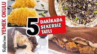 Çok Hafif Şekersiz Tatlı Tarifleri 🥧Güllaç Helva Muhallebi Kolay Tiramisu  Ramazan Tatlıları [upl. by Kendell415]