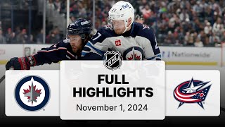 NHL Highlights  Jets vs Blue Jackets  November 1 2024 [upl. by Uno939]