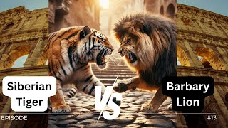 Big Fight Siberian Tiger vs Barbary Lion [upl. by Aidualk20]