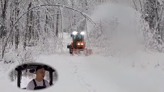 378 When plowing snow becomes an adventure Kubota LX2610 Compact Tractor LX2980 Snow Blower [upl. by Khanna]