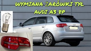 Jak wymienić żarówkę tył Audi A3 8P sportback wymiana żarówki tylnej stopu stop lampe lampy [upl. by Wobniar]