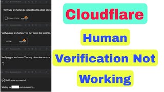 Fix Cloudflare human verification not working Problem [upl. by Stacy]