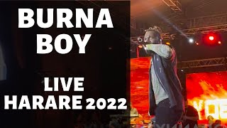 Burna Boy Live in Harare  Space Drift Tour  June 2022 [upl. by Neelyaj]