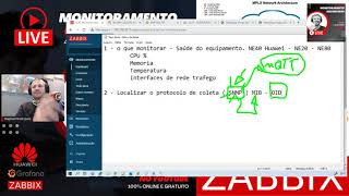 live Monitoramento Huawei NE40 com Zabbix e Grafana Aula01 [upl. by Hayman]