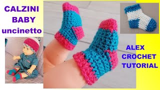 CALZINI UNCINETTO BAMBINO tutorial facile veloce Alex Crochet [upl. by Fabi]