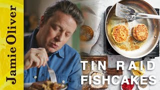 Tin Raid Fishcakes l Jamie Fast and Simple l Channel 4 Mondays 8pm [upl. by Narad777]