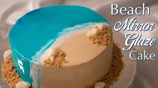 Beach Mirror Glaze Cake🐚🌊 [upl. by Avert]