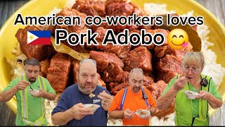 Americans trying FILIPINO Pork Adobo Pork Adobo Try 10 Filipino cuisine [upl. by Atirec]