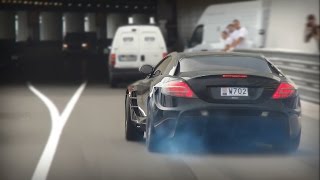 SLR Mansory Renovatio burnouts and slide on Monaco F1 track [upl. by Raphael115]