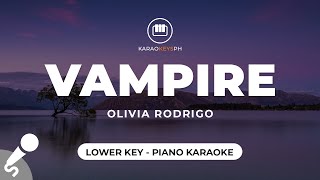 vampire  Olivia Rodrigo Lower Key  Piano Karaoke [upl. by Ardme]