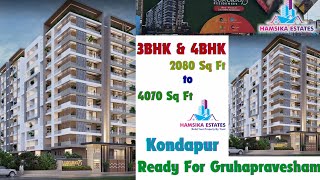 4BHK Flats For Sale in Hyderabad  Flats For Sale in Kondapur  3BHK Flats For Sale in Hyderabad [upl. by Aileduab]