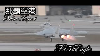 航空自衛隊 F１５イーグル戦闘機離陸風景 那覇空港第一滑走路 Naha Airport Okinawa [upl. by Richarda]