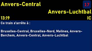 EMMA  Omroep BrusselZuid NMBS IC naar AntwerpenLuchtbal 1319 Spoorverandering [upl. by Aelgna]