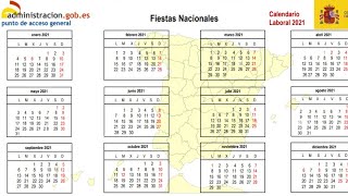 Calendario laboral 2021 próximos días festivos puentes y Semana Santa [upl. by Yenoh653]