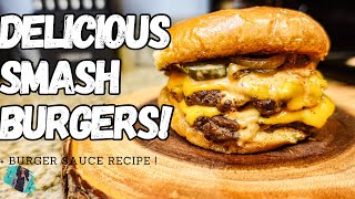 THE MOST DELICIOUS SMASH BURGER I EVER MADE AT HOME  STOVETOP METHOD EASY RECIPE TUTORIAL [upl. by Siulegroj]