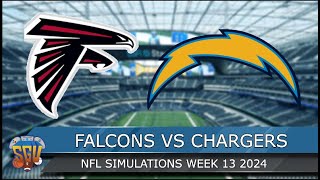 Atlanta Falcons vs Los Angeles Chargers  NFL Week 13 2024 Full Game Highlights  Madden 25 Sim [upl. by Naxela721]