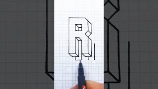 How to draw 3d letter R art shorts subscribe [upl. by Dadelos]