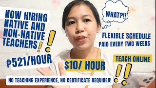 ₱500hour  NATIVE amp NONNATIVE  ESL COMPANY W NO TEACHING EXPERIENCE REQUIRED  TEACH ONLINE [upl. by Otrebmal]