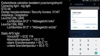 OBDeleven PRO  doświetlanie zakrętów Audi A3 8V ABT [upl. by Ellata]