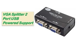 VGA Splitter 2 Port USB Powered Support 1920X1400 Resolution 250MHz Bandwidth  Tech Market Support [upl. by Onek601]