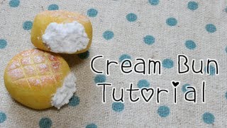 Sweets Deco Cream Bun Tutorial☆スイーツデコクリームドーナツ作り方 [upl. by Walcoff104]