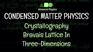 Condensed Matter Physics  Crystallography  Bravais Lattice In ThreeDimensions [upl. by Edbert]