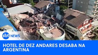 Hotel de 10 andares desaba na Argentina  SBTNewsnaTV 301024 [upl. by Sivrat]