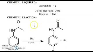 To Prepare a sample of pBromoacetanilide from acetanilide [upl. by Leandro]