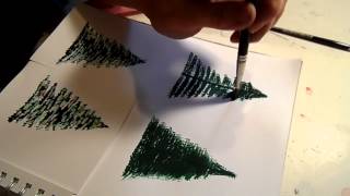 How to Paint a Pine Tree or Christmas Tree [upl. by Jeniffer653]