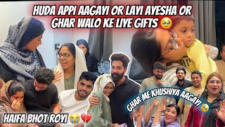 Huda Appi Aagayi Or Lai Ayesha Or Baki Ghar Walo Ke Liye Gifts 😍 Haifa Bhot Royi  Zeeshan amp Abresh [upl. by Annerol983]