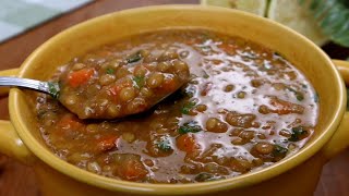 طبخ وصفة شوربة عدس سهلة ولذيذة وصحية A Lentil soup recipe thats Easy Delicious and Healthy [upl. by Feola]