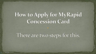 How to Apply MyRapid Concession Card [upl. by Elyse267]