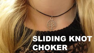 Easiest DIY Sliding Knot Choker Necklace Optional Choker [upl. by Beattie944]