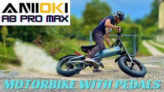 ANIIOKI A8 PRO MAX  A POWERFUL MOTORCYCLE WITH PEDALS amp INFINITE AUTONOMY  FULL TEST  4K HDR [upl. by Hashum]