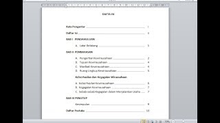 Cara Merapikan dan Membuat Daftar Isi Otomatis di Word [upl. by Llerral]
